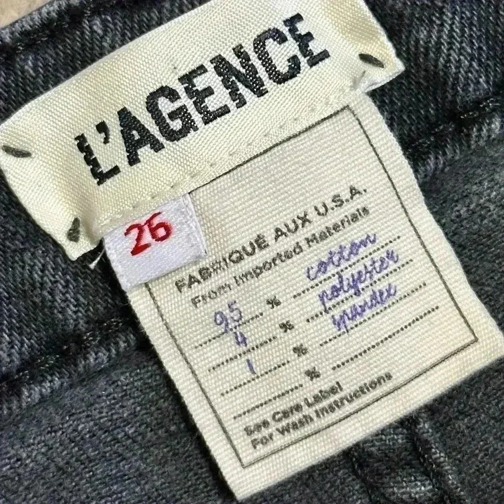 L Agence Womens High Rise Distressed High Line Skinny Jeans Gray Denim Size 26
